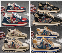 Autumn and winter printed embroidery sports casual men's shoes  