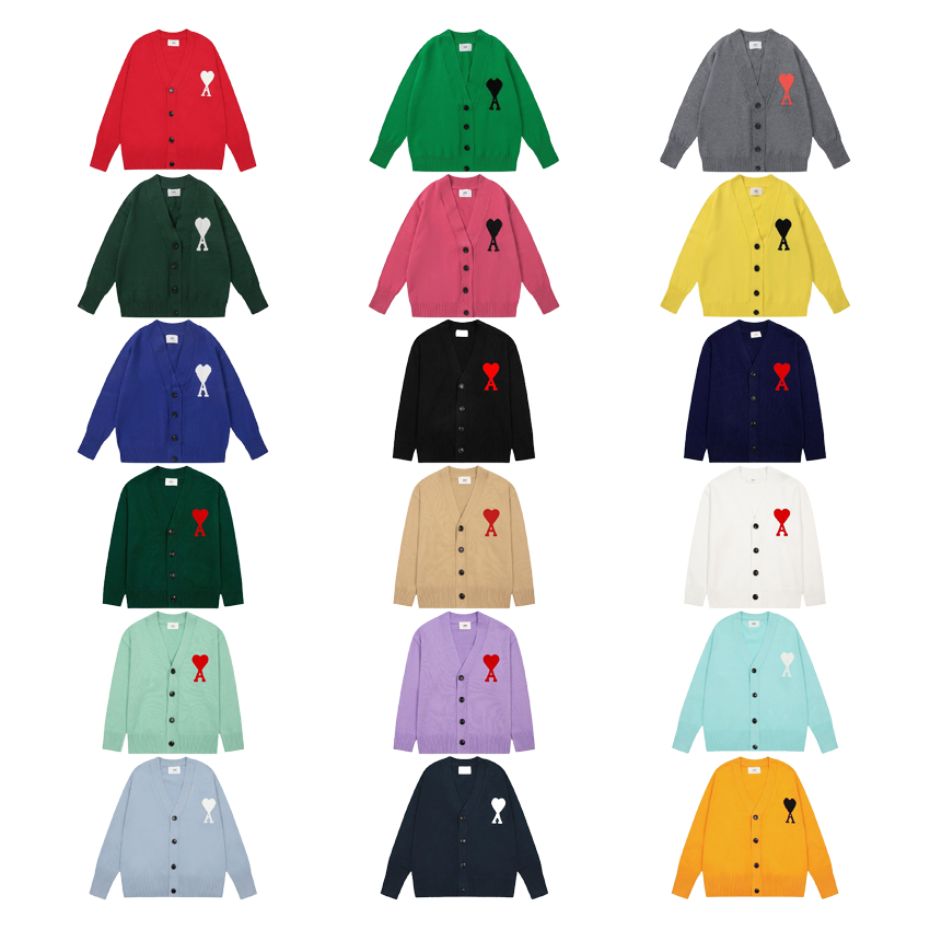 Ami Paris Ami De Coeur Merino Wool Oversize Cardigan  