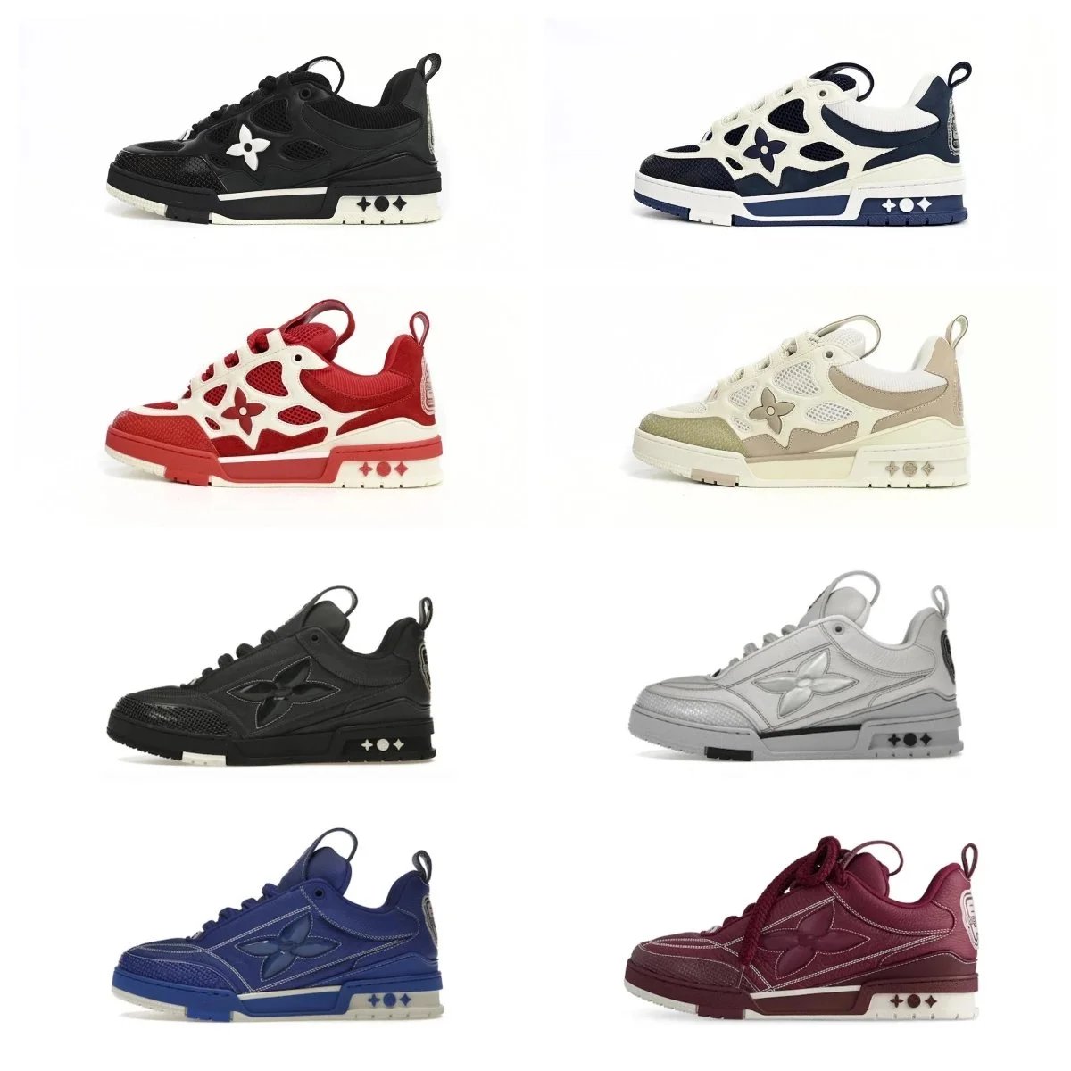 Louis Vuitton Navy Blue Mesh and Suede LV Skate Sneakers  