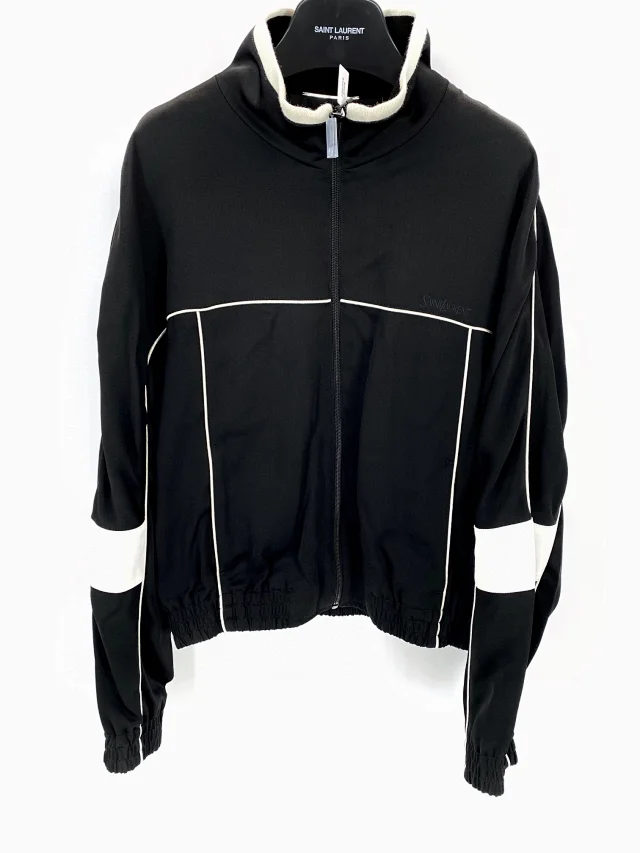 Saint Laurent Satin Track Jacket Black  