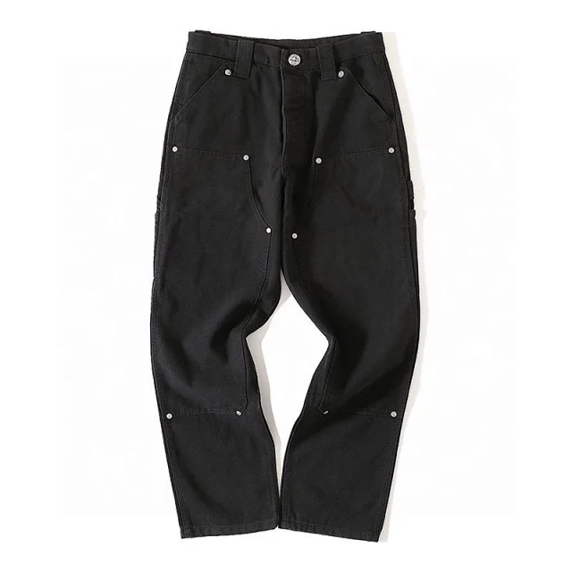 Chrome Hearts  CLASSIC BLACK CARPENTER PANTS WITH  