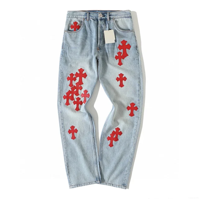 CHROME HEART RED CROSS JEANS  
