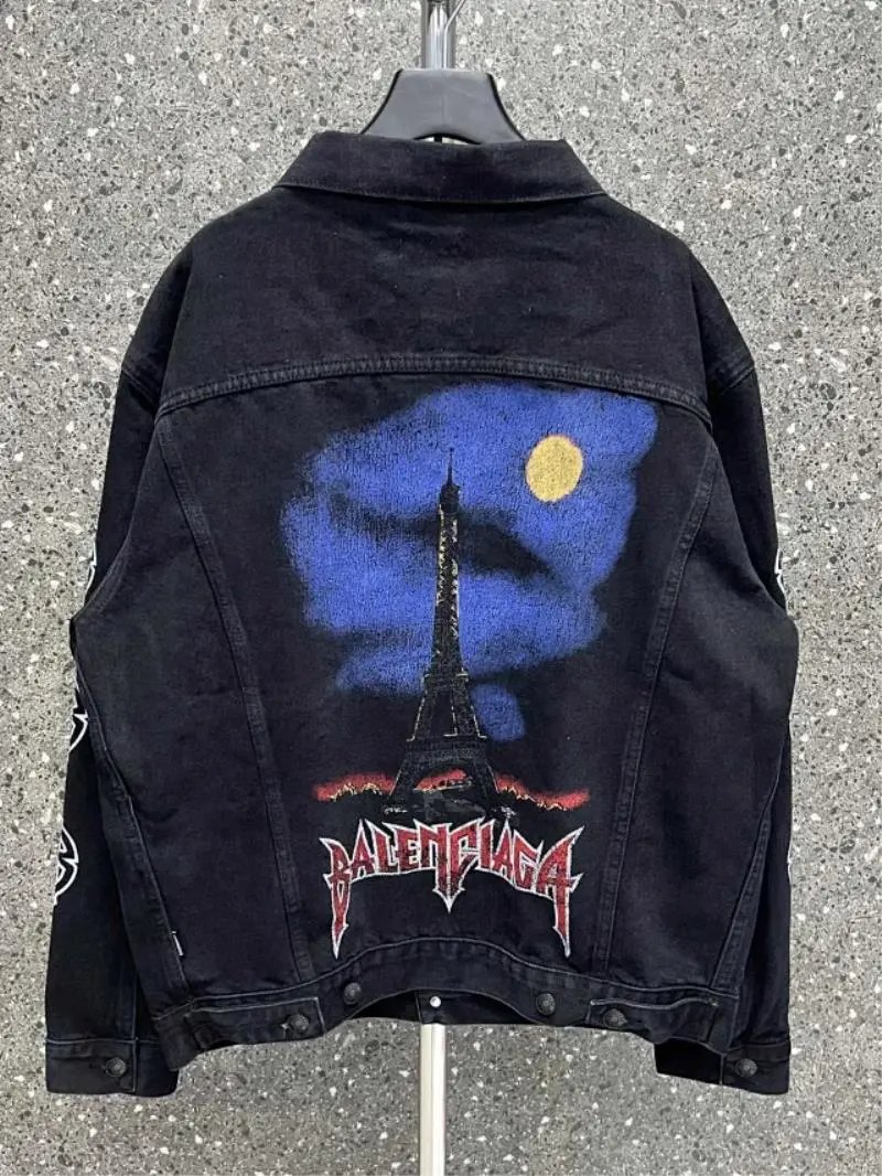 Balenciaga Titan Logo Denim Jacket  