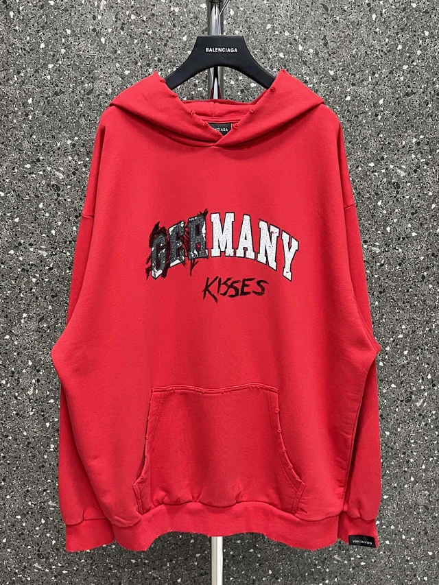 Balenciaga Kisses  red Hoodie  