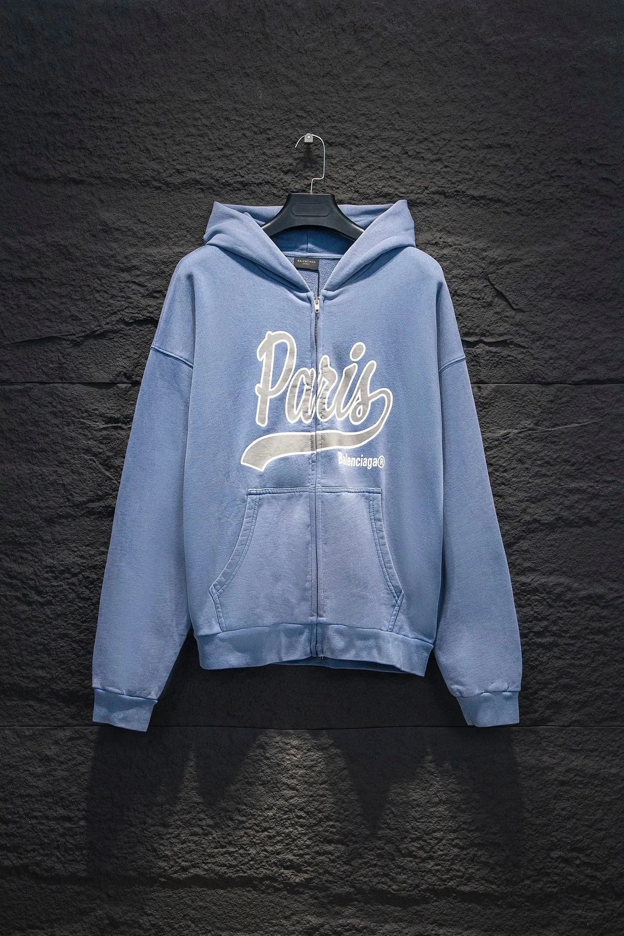 BALANClGA Distressed Washed Zip-Up Jacke  