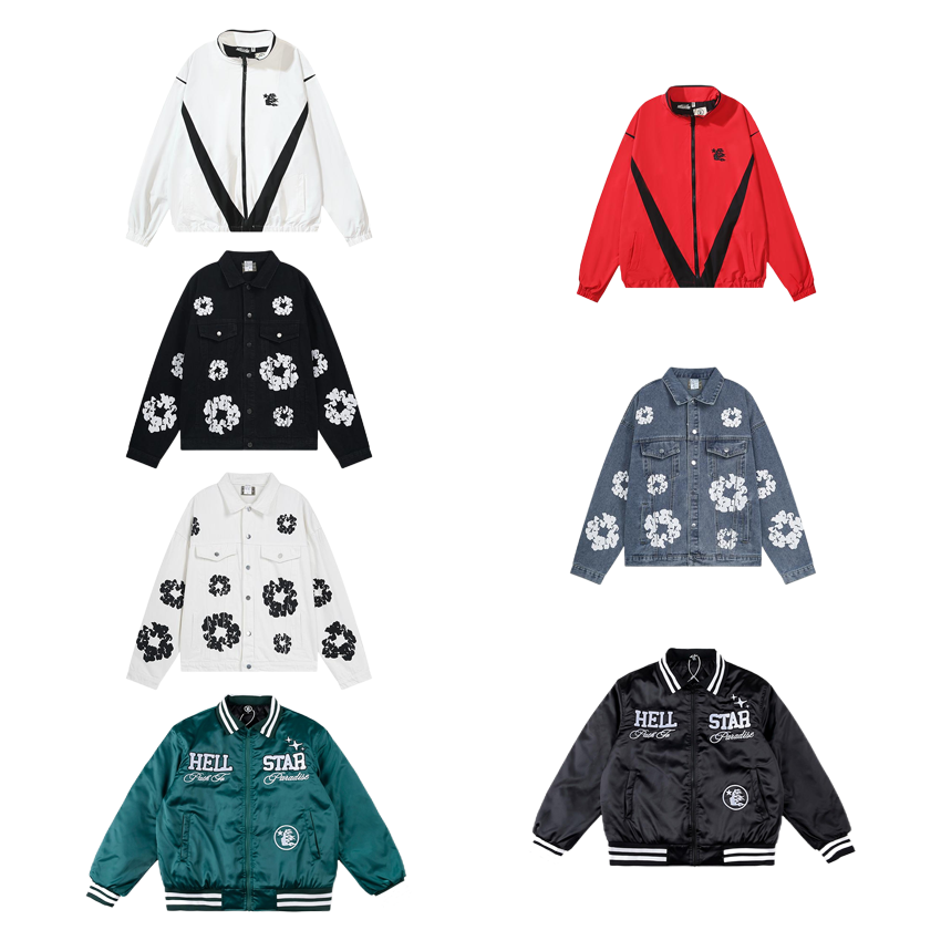 Denim Tears All-Over Wreath Light Wash Jacket  